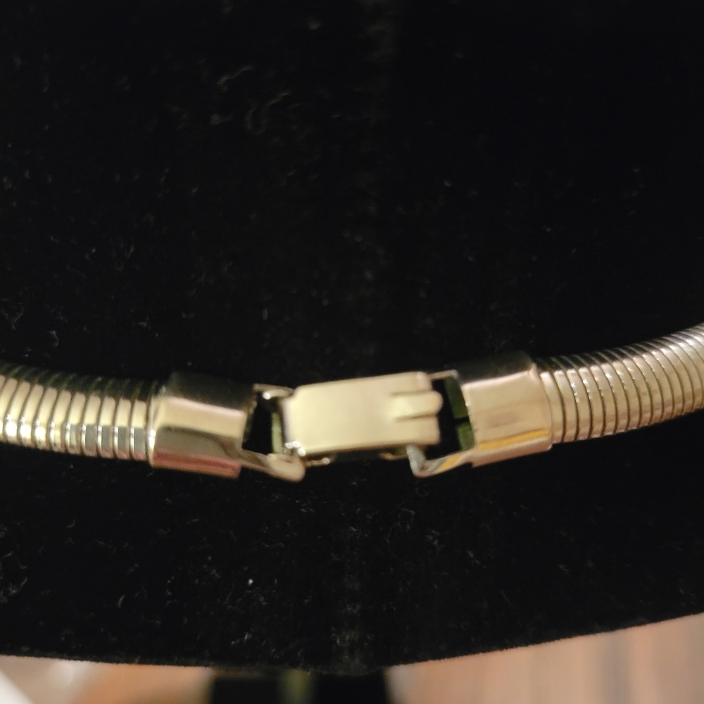 Vintage 80's Silver Toned & Green Enameled Collar Necklace - Picture 3 of 5